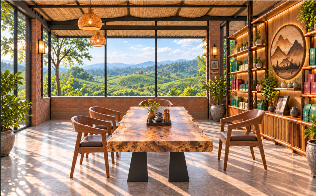 Phối cảnh minh họa phòng trà
